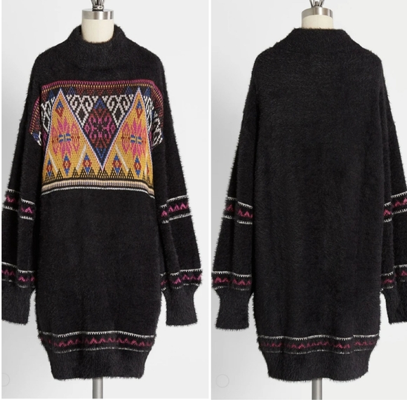 Modcloth Dresses & Skirts - Modcloth Black Fuzzy Sweater Dress, Size S